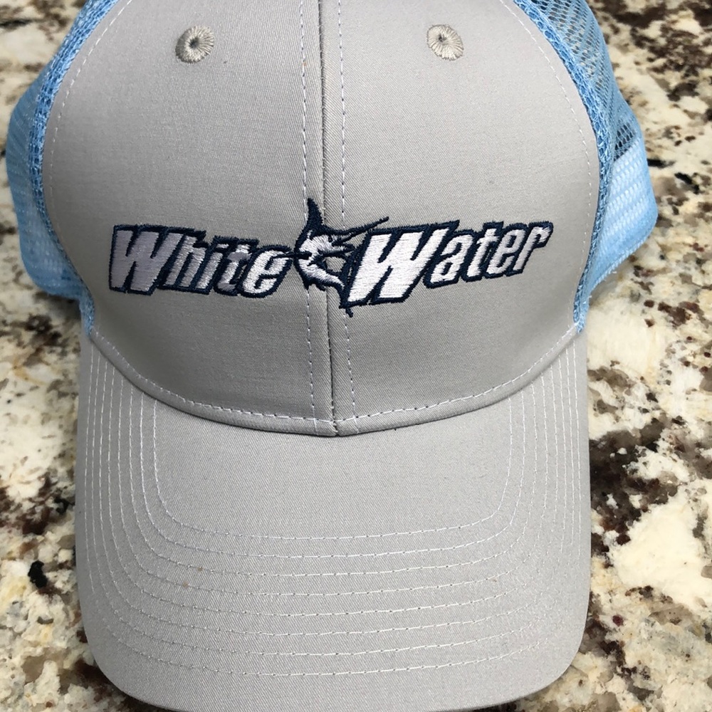 Brand new white water trucker hat